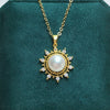 Wholesale Jewelry Round Freshwater Pearl Pendant Necklace Copper Plated Gold