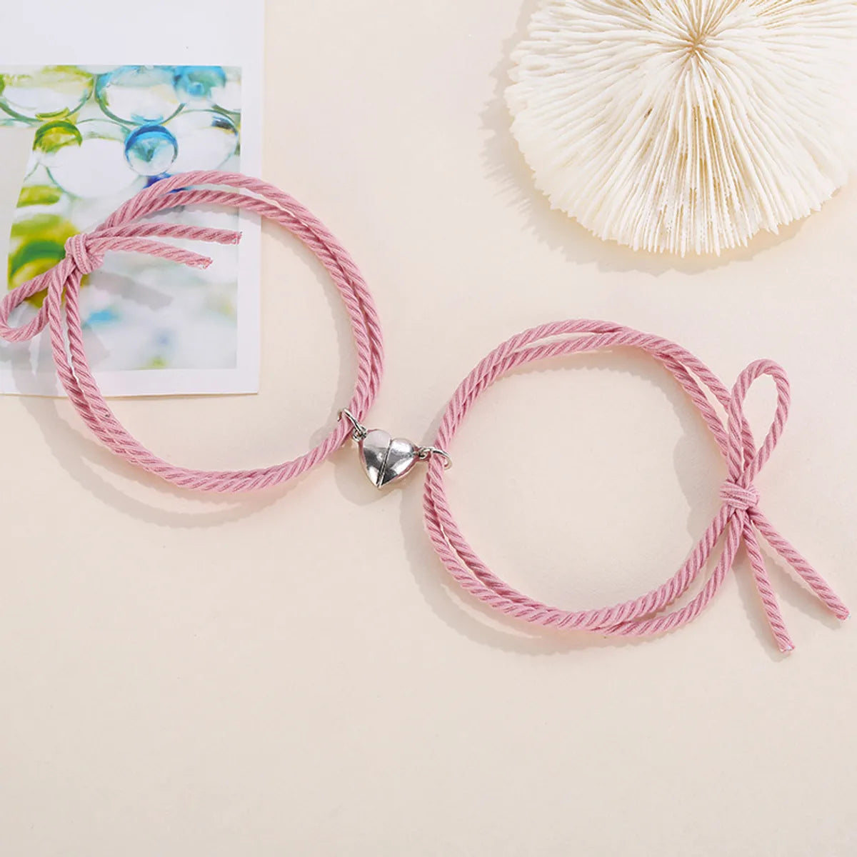 Simple Style Heart Rope No Inlaid Couple Bracelets