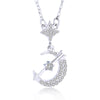 Wholesale Jewelry S925 Silver Arrow Moon Star Pendant Necklace