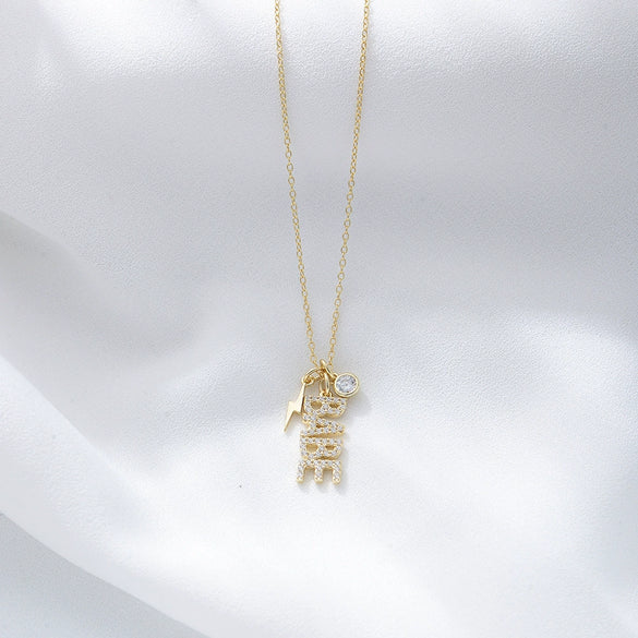Wholesale Jewelry S925 Silver Diamond English Letters Pendant Necklace For Women