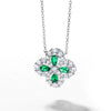 Wholesale Jewelry S925 Silver Geometric Four Leaf Clover Retro Minimalist Necklace Set With Diamonds O Word Chain For Women