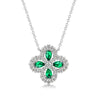 Wholesale Jewelry S925 Silver Geometric Four Leaf Clover Retro Minimalist Necklace Set With Diamonds O Word Chain For Women