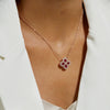Wholesale Jewelry S925 Silver Geometric Four Leaf Clover Retro Minimalist Necklace Set With Diamonds O Word Chain For Women