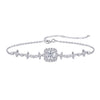 Wholesale Jewelry S925 Silver Geometric Style Bracelet Set With Diamonds