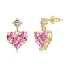 Wholesale Jewelry S925 Silver Light Luxury Heartshaped Zircon Electroplated Necklace Earrings