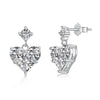 Wholesale Jewelry S925 Silver Light Luxury Heartshaped Zircon Electroplated Necklace Earrings