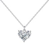 Wholesale Jewelry S925 Silver Light Luxury Heartshaped Zircon Electroplated Necklace Earrings