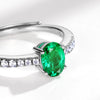 Wholesale Jewelry S925 Silver Ring Cultivating Emerald Geometric Style Electroplated For Women