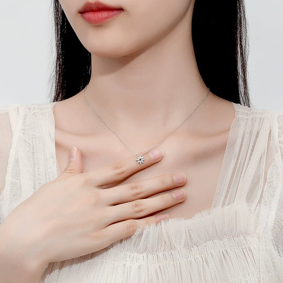 Wholesale Jewelry S925 Silver Wheat Ear Allmatch Geometric Cross Chain Necklace For Women