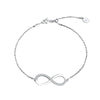 Wholesale Jewelry S925 Sterling Silver Adjustable Bracelet With Diamond 8 Word Symbol Geometric Cartoon Style Electroplated