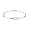 Wholesale Jewelry S925 Sterling Silver Allmatch Rectangular Cross Bracelet With Diamond Geometric Design