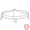 Wholesale Jewelry S925 Sterling Silver Anklet Simple Fresh Pearl Geometric Style