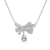 Wholesale Jewelry S925 Sterling Silver Bow Necklace Electroplated Ochain For Women