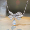 Wholesale Jewelry S925 Sterling Silver Bow Necklace Electroplated Ochain For Women