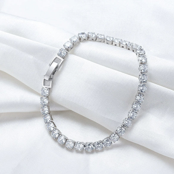 Wholesale Jewelry S925 Sterling Silver Bracelet With Geometric Pattern And Electroplating For Women