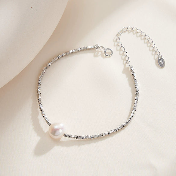 Wholesale Jewelry S925 Sterling Silver Broken Silver Chain Bracelet Geometric Electroplated Light Luxury Women's