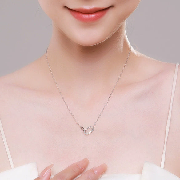 Wholesale Jewelry S925 Sterling Silver Cross Chain Niche Geometric Style For Women