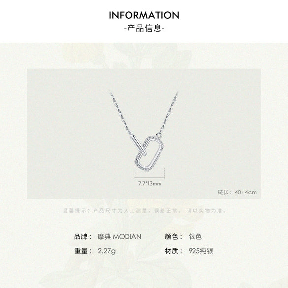 Wholesale Jewelry S925 Sterling Silver Cross Chain Niche Geometric Style For Women