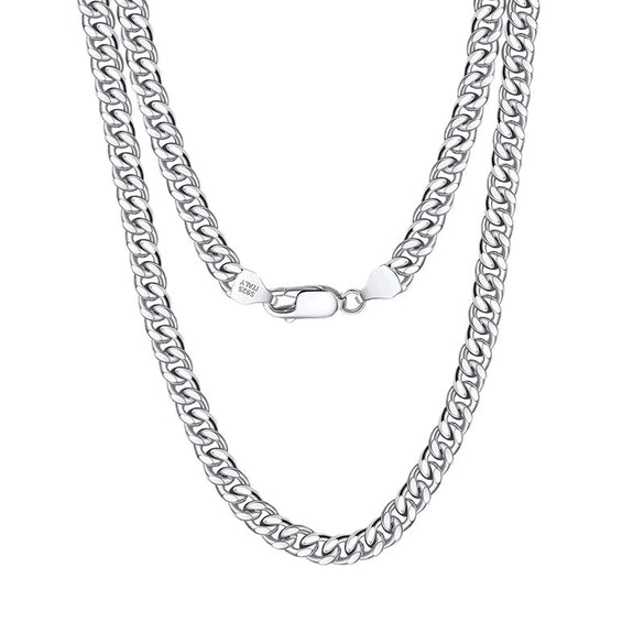 Wholesale Jewelry S925 Sterling Silver Cuban Chain Necklace Geometric Electroplated For Men And Women