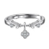 Wholesale Jewelry S925 Sterling Silver Flower Design Ring With Electroplating
