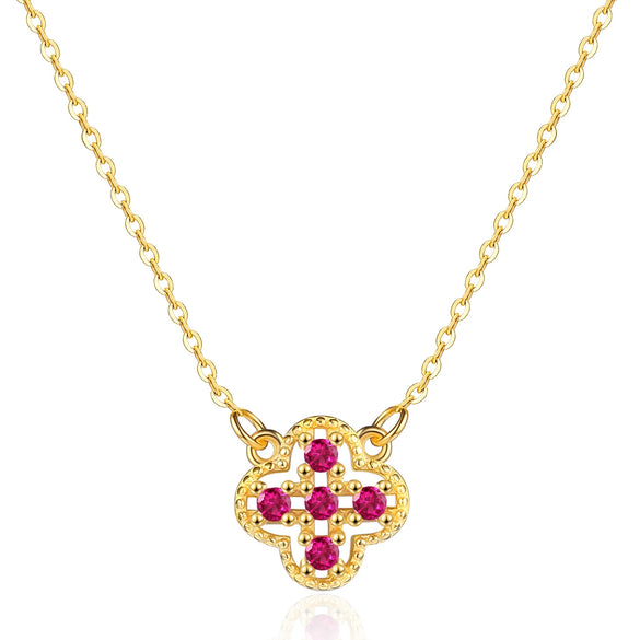 Wholesale Jewelry S925 Sterling Silver Four Leaf Clover Flower Light Luxury Necklace