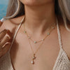 Wholesale Jewelry S925 Sterling Silver Fourleaf Clover Pendant Necklace 14K Gold Electroplated With Geometric Design