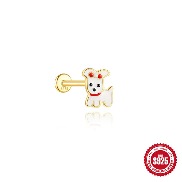 Wholesale Jewelry S925 Sterling Silver Geometric Cartoon Animal Ear Jewelry With Environmentally Friendly Electroplating