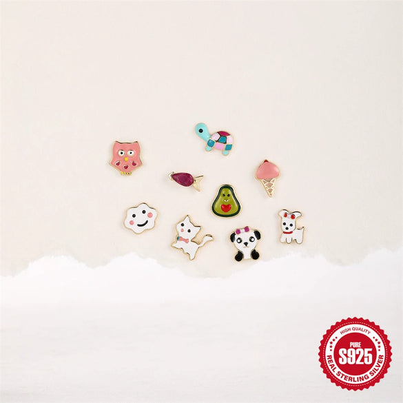 Wholesale Jewelry S925 Sterling Silver Geometric Cartoon Animal Ear Jewelry With Environmentally Friendly Electroplating