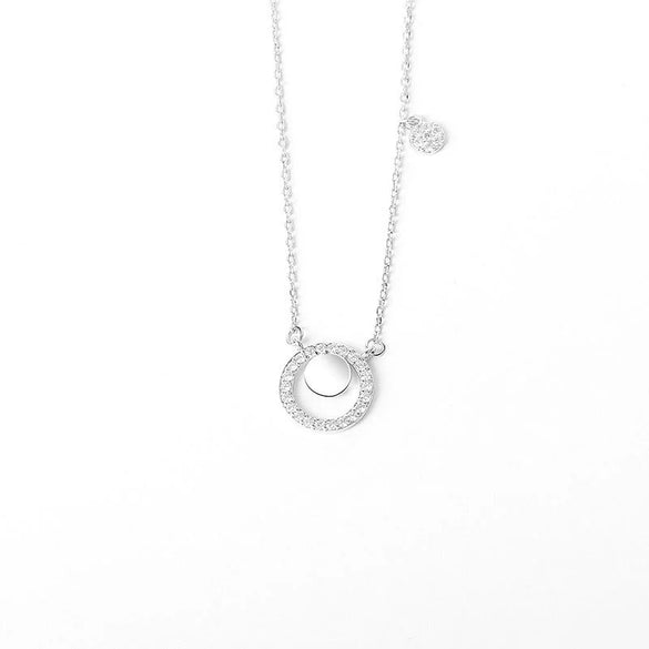Wholesale Jewelry S925 Sterling Silver Geometric Cross Chain Ring Necklace For Women