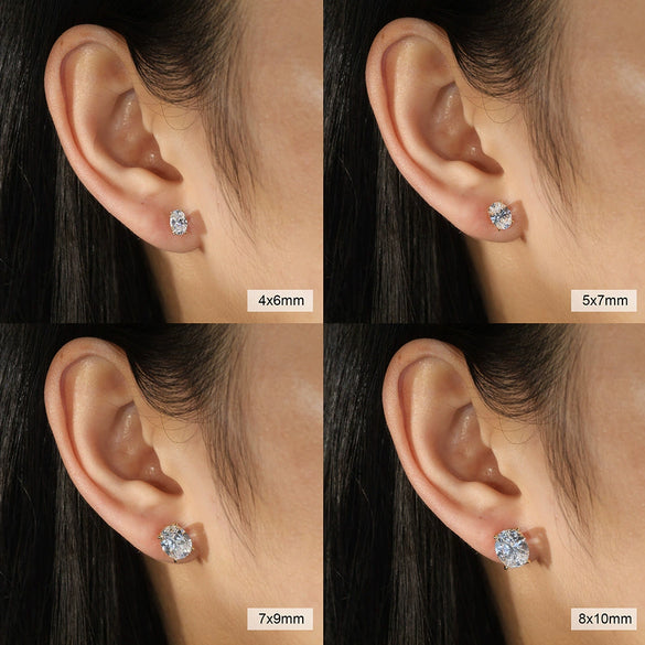 Wholesale Jewelry S925 Sterling Silver Geometric Eggshaped Electroplated Earrings For Women