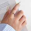Wholesale Jewelry S925 Sterling Silver Geometric Oil Dropping Opening Ring For Women