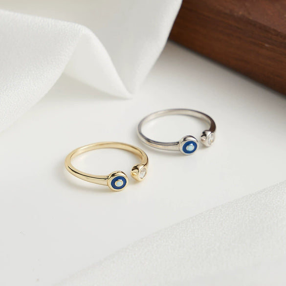 Wholesale Jewelry S925 Sterling Silver Geometric Oil Dropping Opening Ring For Women