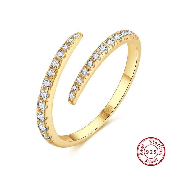 Wholesale Jewelry S925 Sterling Silver Geometric Open Ring Electroplated Unisex