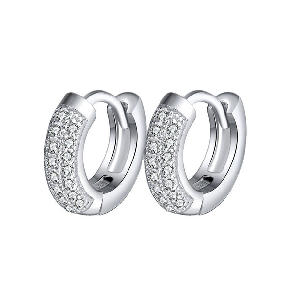 Wholesale Jewelry S925 Sterling Silver Geometric Round Hollow Earrings With Electroplating