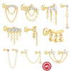 Wholesale Jewelry S925 Sterling Silver Geometric Tassel Ear Jewelry With Environmentally Friendly Electroplating Unisex