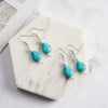 Wholesale Jewelry S925 Sterling Silver Geometric Turquoise Pendant Earrings Electroplated For Women