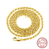 Wholesale Jewelry S925 Sterling Silver Geometric Twist Rope Chain Necklace Electroplated