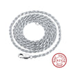 Wholesale Jewelry S925 Sterling Silver Geometric Twist Rope Chain Necklace Electroplated