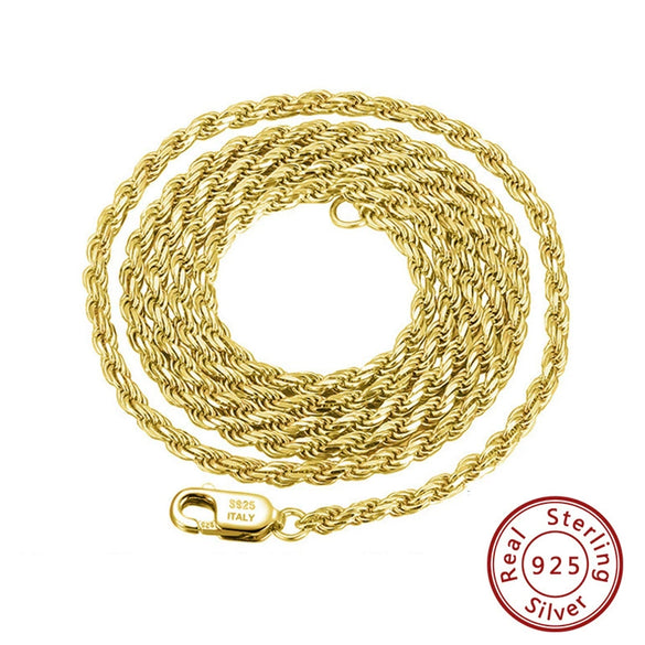 Wholesale Jewelry S925 Sterling Silver Geometric Twist Rope Chain Necklace Electroplated