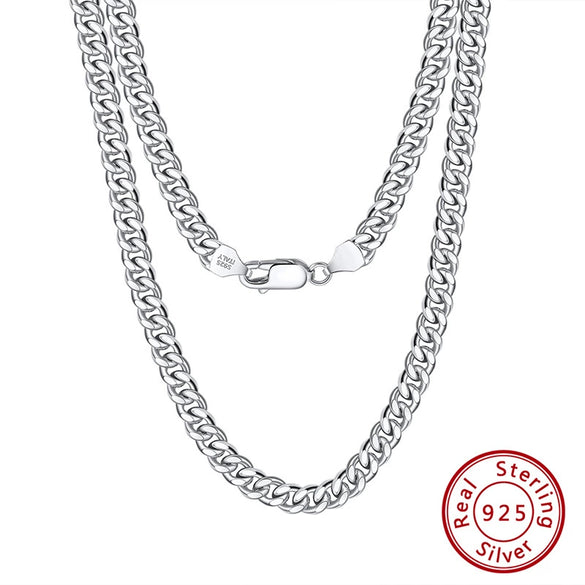Wholesale Jewelry S925 Sterling Silver Hiphop Cuban Chain Geometric Electroplated Necklace For Men And Women