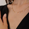 Wholesale Jewelry S925 Sterling Silver Natural Freshwater Pearl Pendant Necklace With Geometric Design And Electroplating For Women