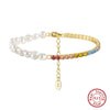 Wholesale Jewelry S925 Sterling Silver Natural Millet Bead Bracelet Electroplated For Women