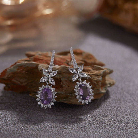 Wholesale Jewelry S925 Sterling Silver Natural Topaz Yellow Amethyst Color Leaf Pattern Set With Gems Bracelet