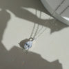 Wholesale Jewelry S925 Sterling Silver Necklace Light Luxury Geometric Zircon Electroplated Dropshaped Pendant Necklace For Women