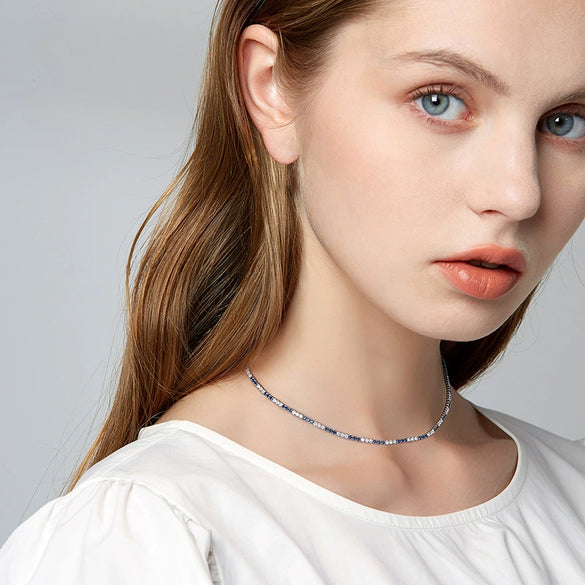 Wholesale Jewelry S925 Sterling Silver Necklace With Geometric Pattern And Electroplating Treatment