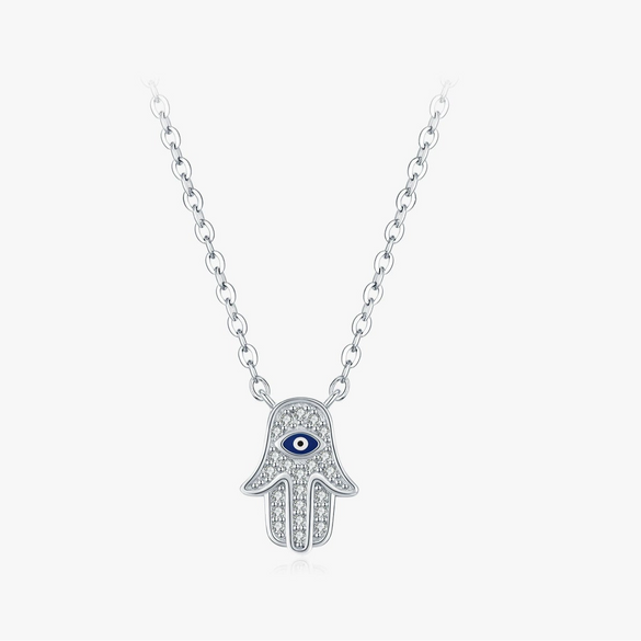 Wholesale Jewelry S925 Sterling Silver Palm Pendant Necklace Electroplating For Women
