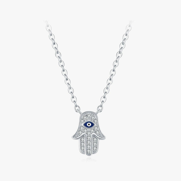 Wholesale Jewelry S925 Sterling Silver Palm Pendant Necklace Electroplating For Women