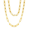Wholesale Jewelry S925 Sterling Silver Paperclip Chain Geometric Electroplated Necklace
