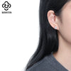 Wholesale Jewelry S925 Sterling Silver Square Zircon Electroplated Geometric Earrings