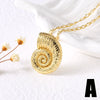 Wholesale Jewelry Sea Wind Pearl Conch Sea Star Copper 18K Gold Plated Necklace For Women